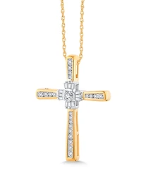 14k Gold Pendant, Diamond Cross (1/4 ct. t.w.)