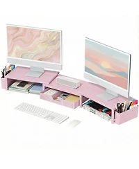 Gnuadz Monitor Stand Riser Drawer Pen Holder Metal Desk Organizer