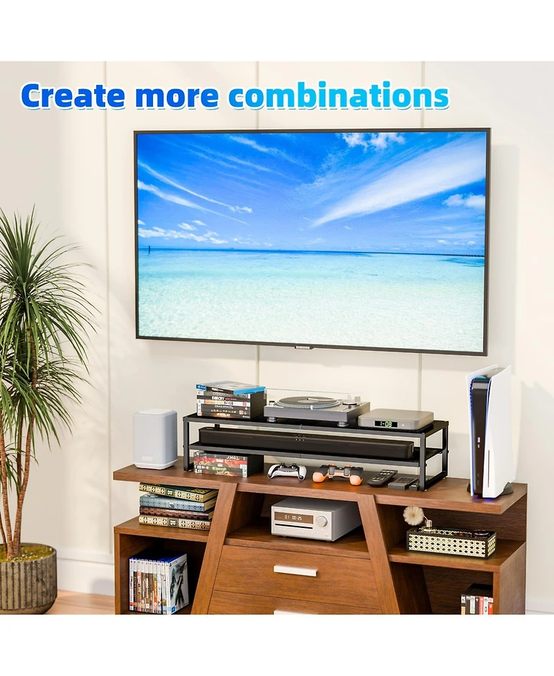 Gnuadz Metal Dual Monitor Stand Riser with Mouse Pad desktop organizer