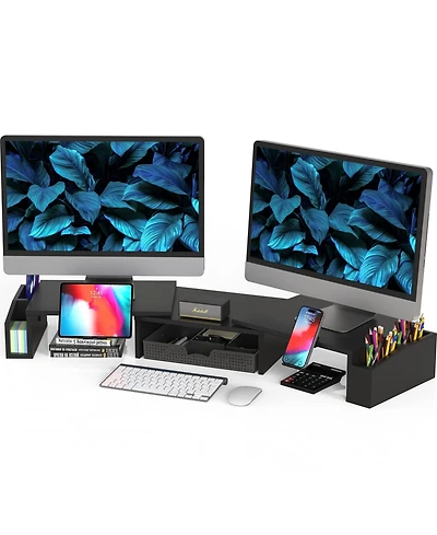 Gnuadz Desk Dual Monitor Stand Riser Drawer desktop organizer