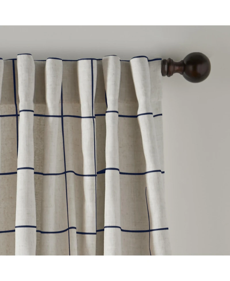 Elrene Home Fashions Brighton Windowpane Plaid Blackout Window Curtain Panel