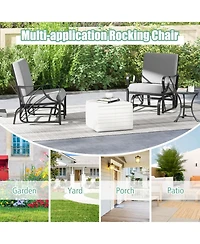 Gouun Cushioned Patio Glider Chair with Curved Armrests