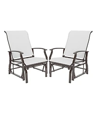 Gouun Outdoor Glider Patio Chairs Set of 2 with Ergonomic Backrest