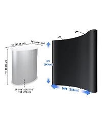 Yescom InstaHibit 10x8 Ft Pop Up Backdrop Booth Stand with Podium Table Counter Tradeshow