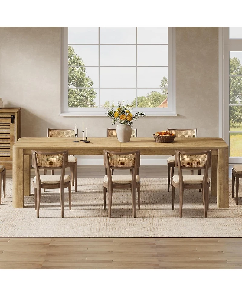 Tribesigns 78.7-Inch Long Dining Table for 6-8, Large Farmhouse Kitchen Table with Rounded Edges for Kitchen and Dining and Living Room