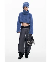 Desigual Women's Pack cropped sweater and beanie