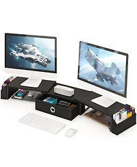 Gnuadz Dual Monitor Stand Riser Drawer Metal Leg Adjustable