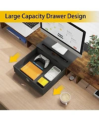 Gnuadz Monitor Stand Riser With Drawer Adjustable Triple Dual desktop organizer
