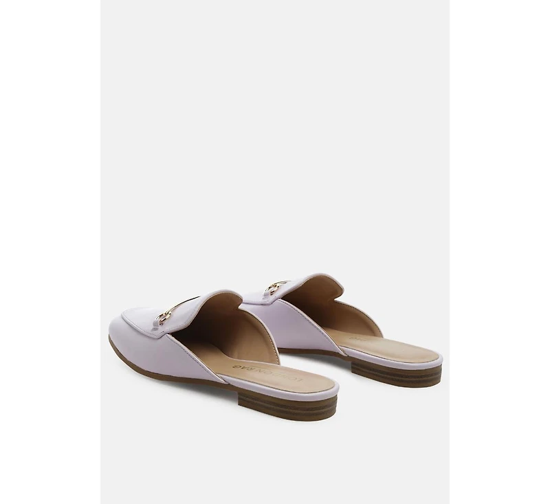 London Rag Women's Vasiliki Faux Leather Flat Mules