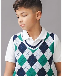 Hope & Henry Little Boys Organic V-Neck Argyle Sweater Vest