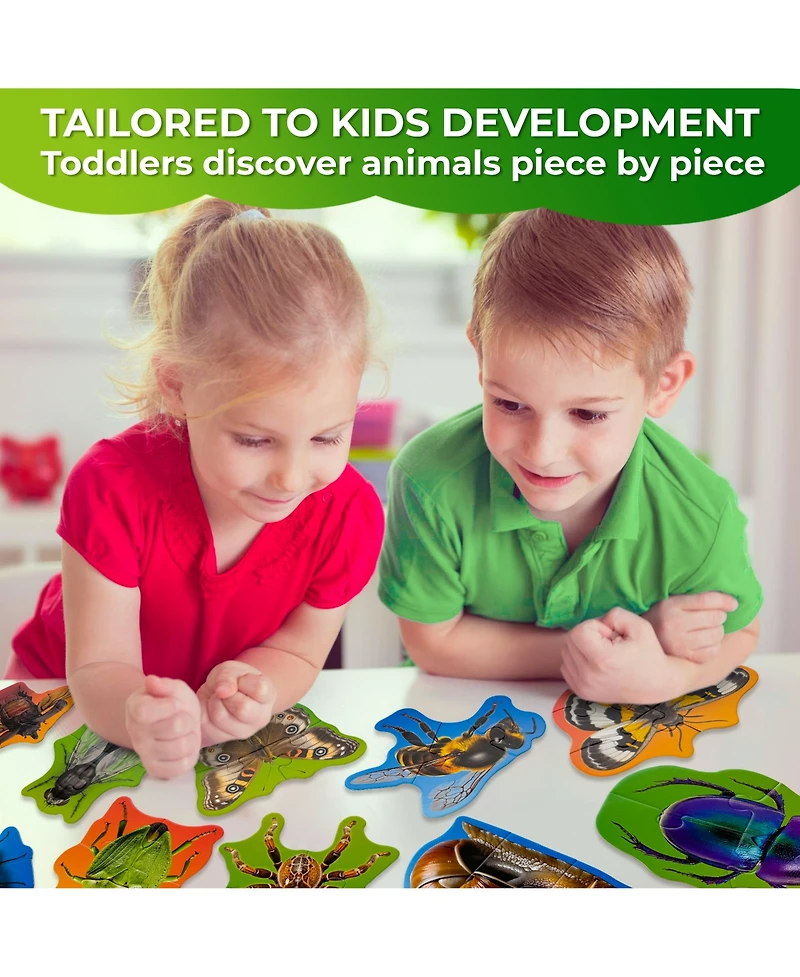 Quokka 40 Big PieceToddler Puzzles Ages 2-4 - 8 Realistic Animal Shapes