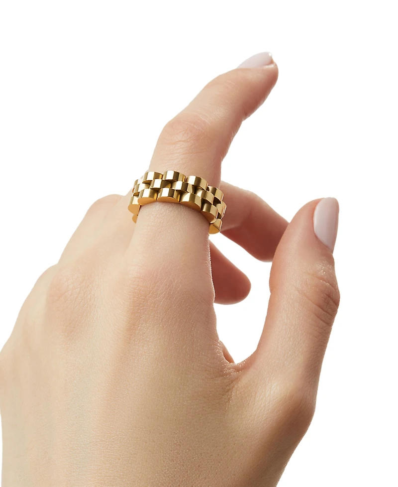 Ana Luisa 14k Gold Stainless Steel Parker Statement Ring