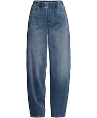 Lands' End Women's Starfish High Rise Knit Denim Barrel Leg Ankle Jeans
