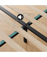 Homfan Full Bed Frame with Upholstered Headboard, Heavy-Duty Platform Bed Frame with Strong Wood Slats