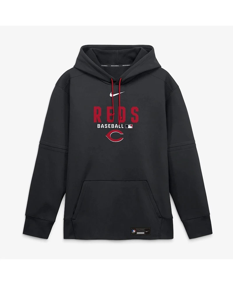 Nike Men's Black Cincinnati Reds Authentic Collection Therma-fit Hoodie