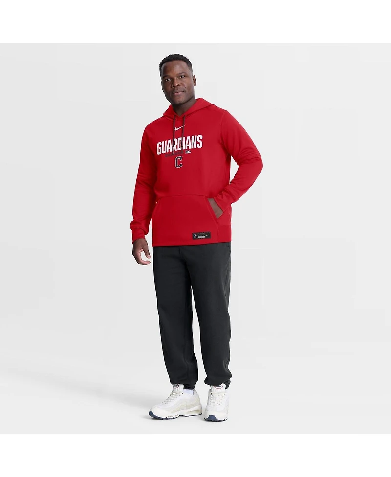 Nike Men's Red Cleveland Guardians Authentic Collection Therma-fit Hoodie