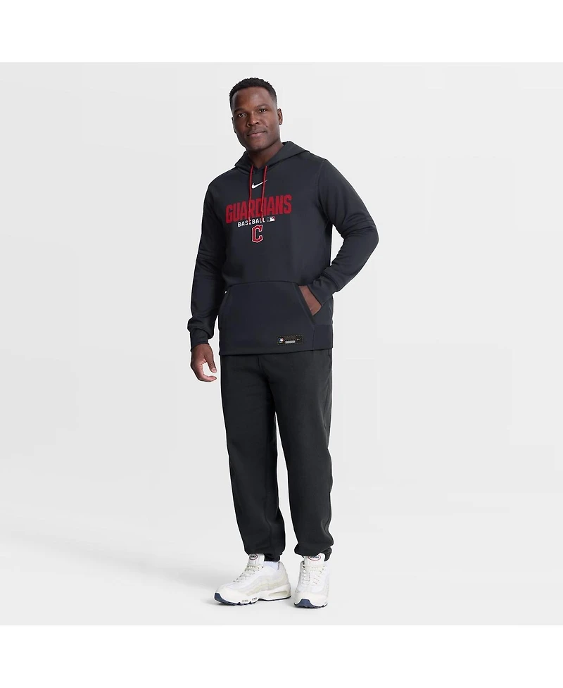 Nike Men's Navy Cleveland Guardians Authentic Collection Therma-fit Hoodie
