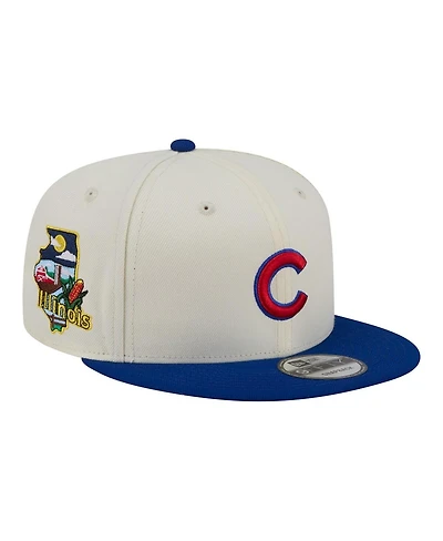 New Era Men's Cream/Royal Chicago Cubs Localized 9FIFTY Snapback Hat