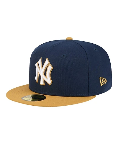New Era Men's Navy/Khaki York Yankees Two-Tone Color Pack 59FIFTY Fitted Hat