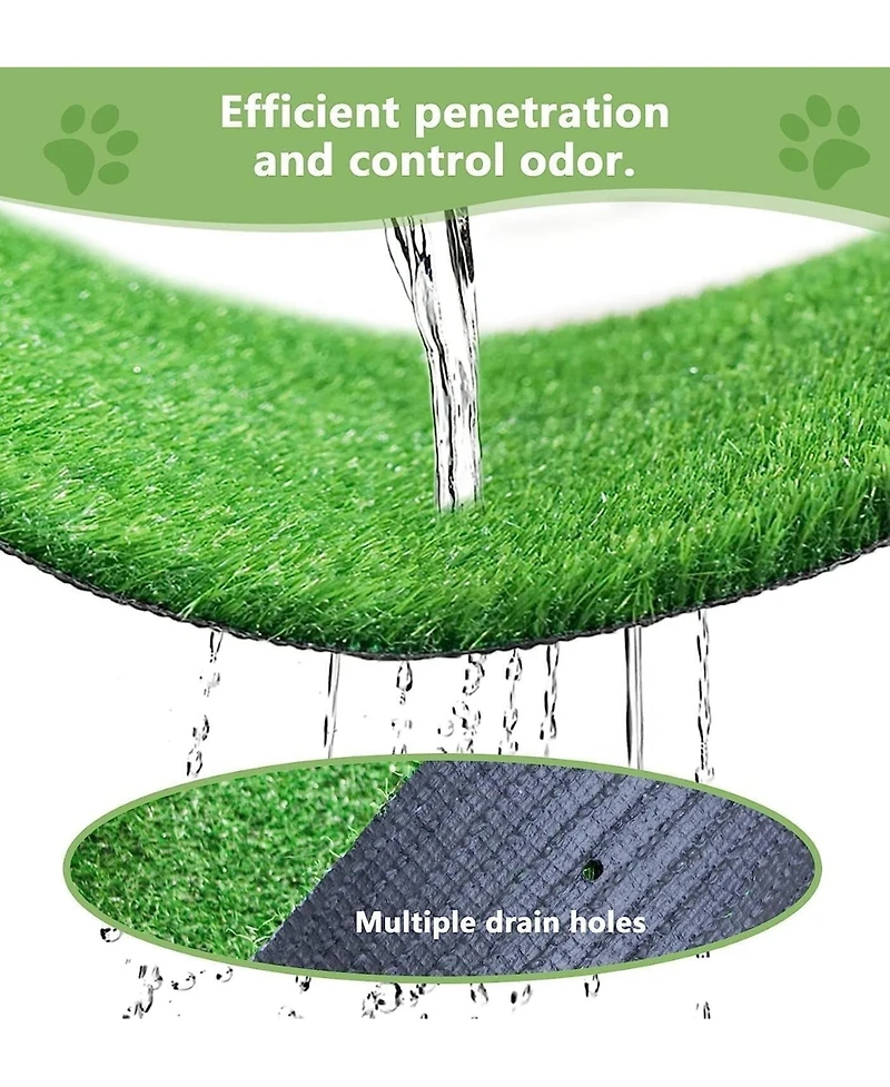 Aronkl Dog Grass Pad Artificial Potty Training Mat Indoor Outdoor Easy Clean