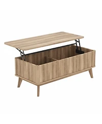 Sugift 43.5 in Rectangular Fluted Lift Top Coffee Table