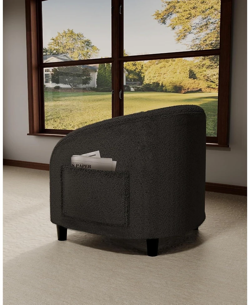 gaomon Accent Chair Barrel Boucle Chair Sherpa Armchair Club Chair Suitable for Living Room Bedroom Reception Room Office