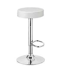 Costway Set of 4 Round Bar Stool Adjustable Swivel Pub Chair w/ Footrest