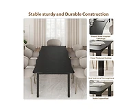 gaomon 4-6 Person Modern Wooden Dining Table with Wave Edge