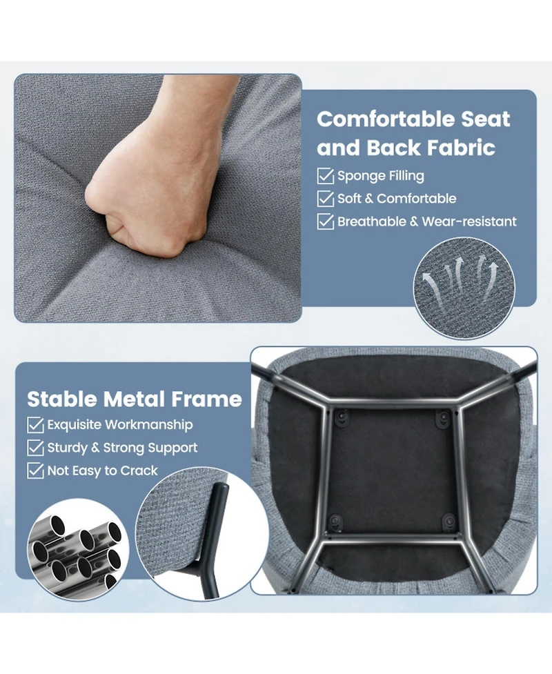 Gouun Fabric Dining Arm Chairs Set of 2 with Wide Seat and Adjustable Foot Pads