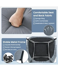 Gouun Fabric Dining Arm Chairs Set of 2 with Wide Seat and Adjustable Foot Pads