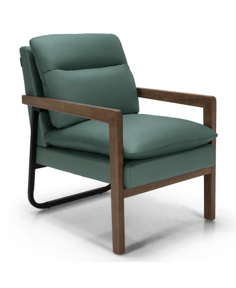 Gouun Extra-Thick Padded Single Accent Armchair with Rubber Wood Legs