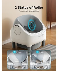 Ltmate Global Inc Automatic Cat Litter Box, App Control, Ultra-Quiet, 2 Rolls of Garbage Bags, Champagne
