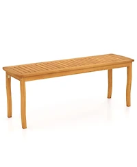 Sugift 48 in Acacia Wood Outdoor Patio Dining Bench