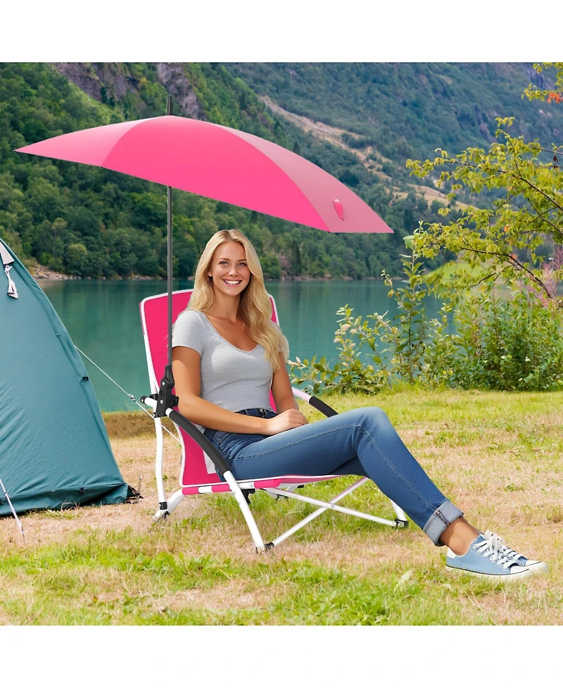 Sugift Two Pack Beach Umbrella Chairs with Adjustable Parasol