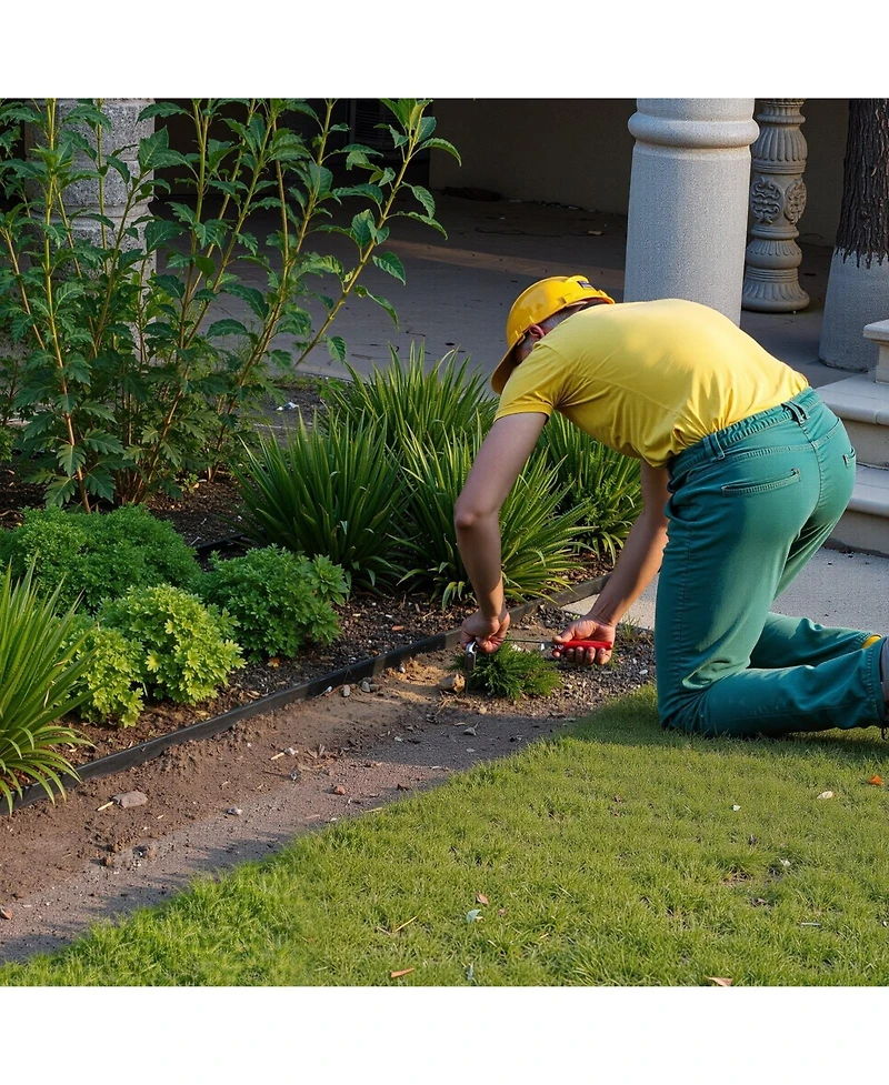 Sugift Landscape Edging Border, 10Pcs 6 ft x 1.6 inches, Plastic Garden Edging with 60 Spikes