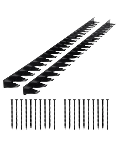 Sugift Landscape Edging Border, 10Pcs 6 ft x 1.6 inches, Plastic Garden Edging with 60 Spikes
