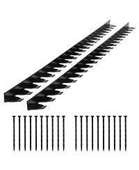Sugift Landscape Edging Border, 10Pcs 6 ft x 1.6 inches, Plastic Garden Edging with 60 Spikes