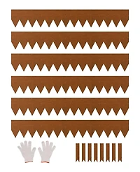 Sugift Steel Landscape Edging, 6 Pack, 40 x 6 inches, Bendable for Lawn and Garden Borders