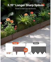 Sugift Steel Landscape Edging, 5 Pack, 39 x 4 inches, Rust-Resistant, for Lawn and Garden Use