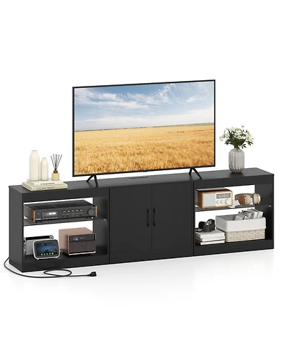 Gouun 77 in Led Entertainment Center with Power Outlets for TVs up to 85
