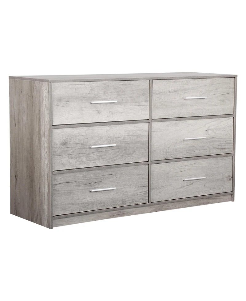 Flynama 5 Drawer Rustic Gray Dresser Easy Clean Cabinet for Home Office Home Furniture With Spacious Drawers Easy Assembly Durab