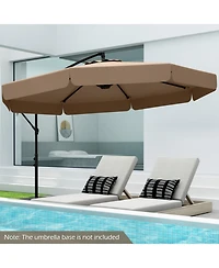Gouun 10 ft Offset Patio Umbrella with Zippered Cover Tilt Adjustment and Ruffled Trim