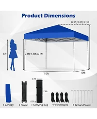 Sugift 10 x 10 ft Pop Up Canopy Tent with Carrying Bag and Stakes