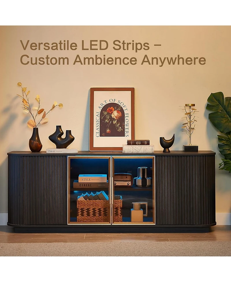 Rainsken 64-Inch Wavy Tv Cabinet