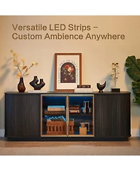 Rainsken 64-Inch Wavy Tv Cabinet