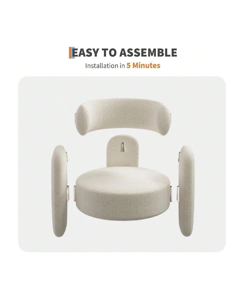 gaomon Dining Chair Office Accent Chair For Living Room Modern Chenille Boucle Accent Chair for Kitchen Dining Room