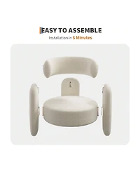 gaomon Dining Chair Office Accent Chair For Living Room Modern Chenille Boucle Accent Chair for Kitchen Dining Room