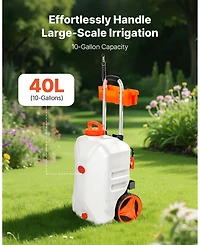 Sugift Battery-Powered Sprayer, 10 Gallons, Electric Weed Sprayer with Wheels