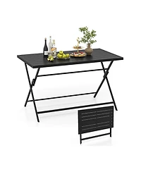 Gouun Foldable Rectangular Metal Patio Dining Table