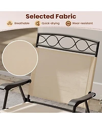 Gouun Set of 4 Folding Patio Dining Chairs with Armrests and Inclined Backrest